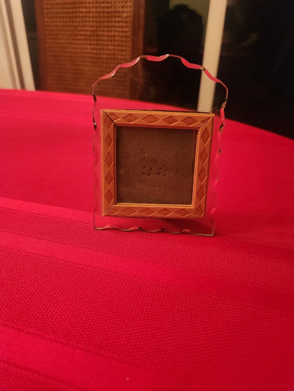 Glass and Wood Accent Picture Frame in Gold-Tone